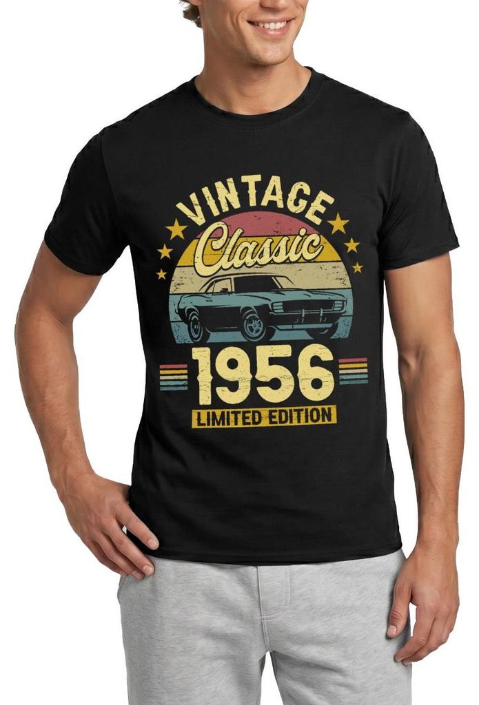 Spreadshirt 70. Geburtstag | Vintage Auto Design Männer T-Shirt, XL, Schwarz