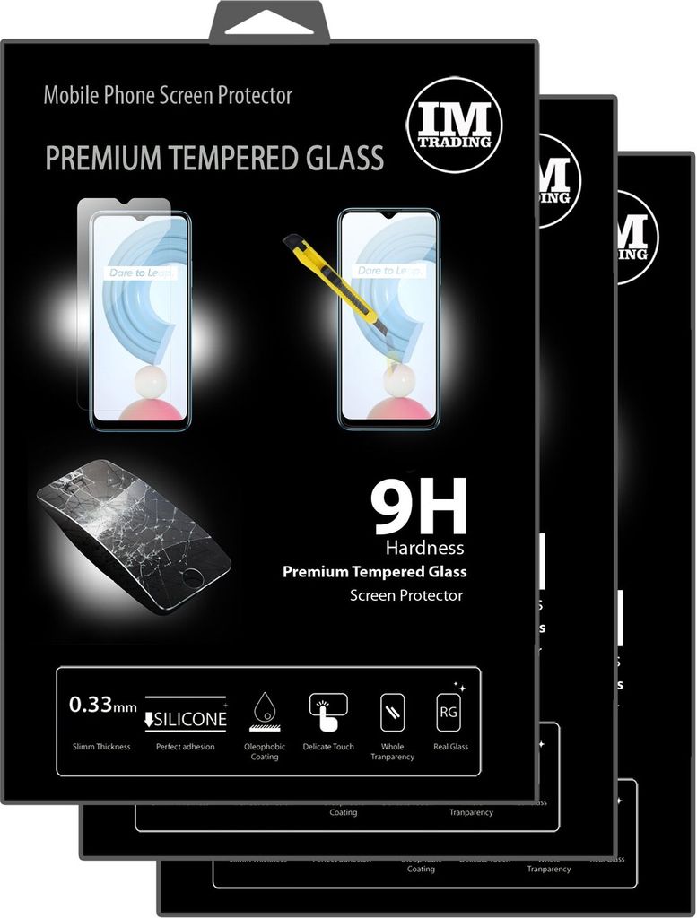 cofi1453 3X Panzer Schutz Glas 9H Tempered Glass Display Schutz Folie Display Glas Screen Protector kompatibel mit Realme C21