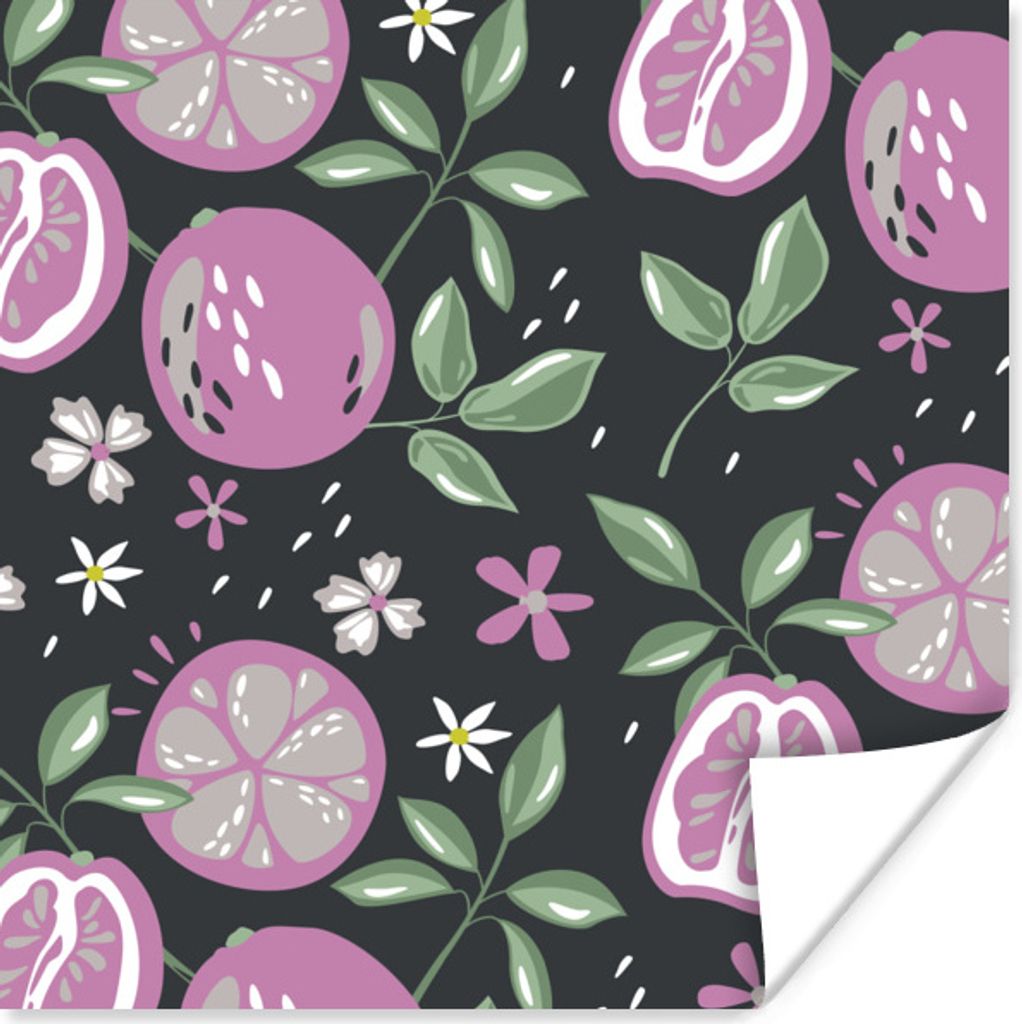 MuchoWow Poster Sommer - Blumen - Rosa 30x30 cm - Wandposter - Printing