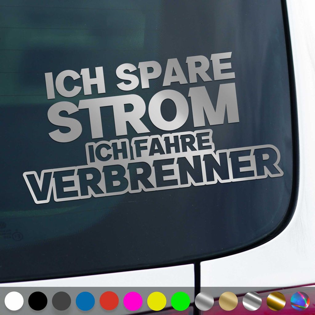 PantherPixel Ich Spare Strom Aufkleber Fahre Verbrenner Produktbild 