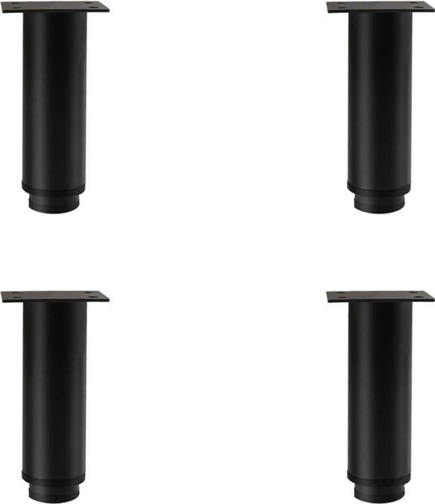 INF Verstellbare Möbelerhöhungen - Schrankbeine 4er-Pack Schwarz L