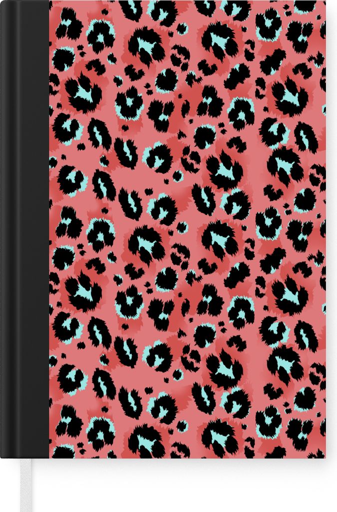 MuchoWow Notizbuch Tagebuch Haushaltsbuch Notebook A5 Pantherdruck - Rosa - Blau - Muster - Notizblock - Notizheft - Notebook - Schreibblock - Pa...