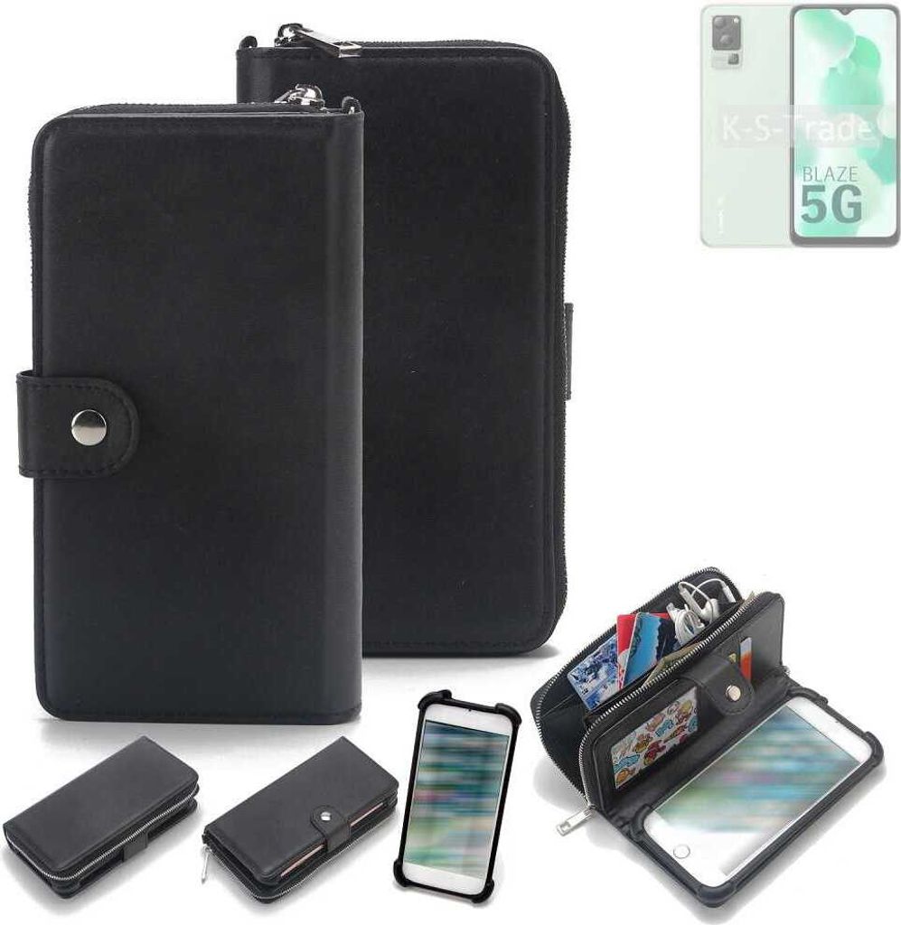 K-S-Trade 2in1 Handyhülle Schutzhülle kompatibel mit Lava Blaze 5G & Portemonnee Cover Handy Hülle Case Etui Geldbörse Wallet Bookstyle Hülle