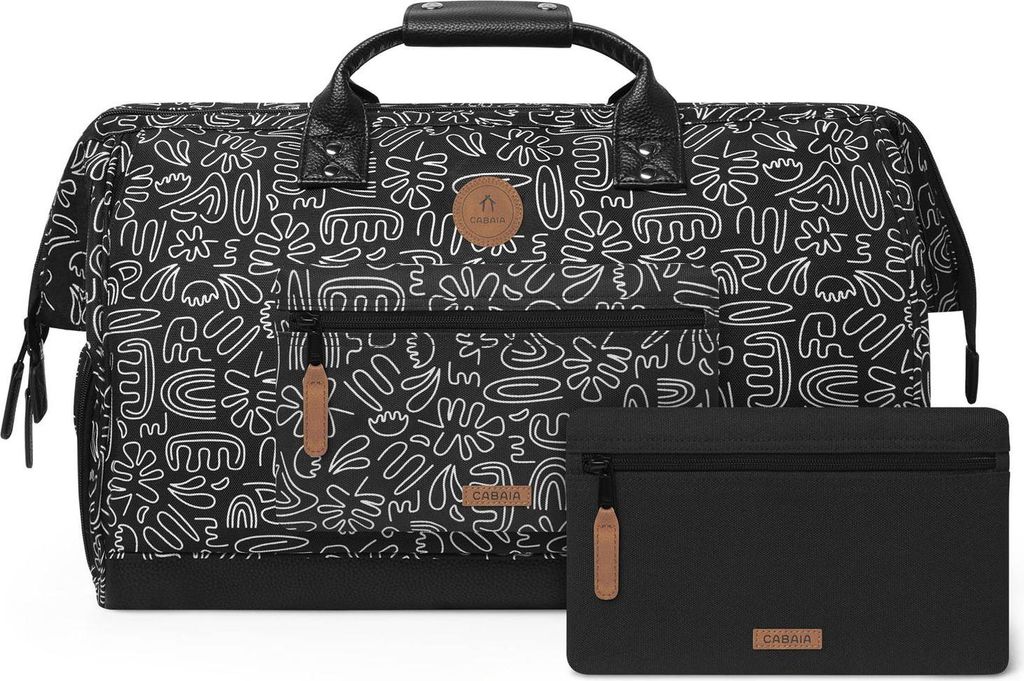 CABAIA Reisetasche mit Laptopfach Adventurer All Over Duffle Bag Amiens schwarz