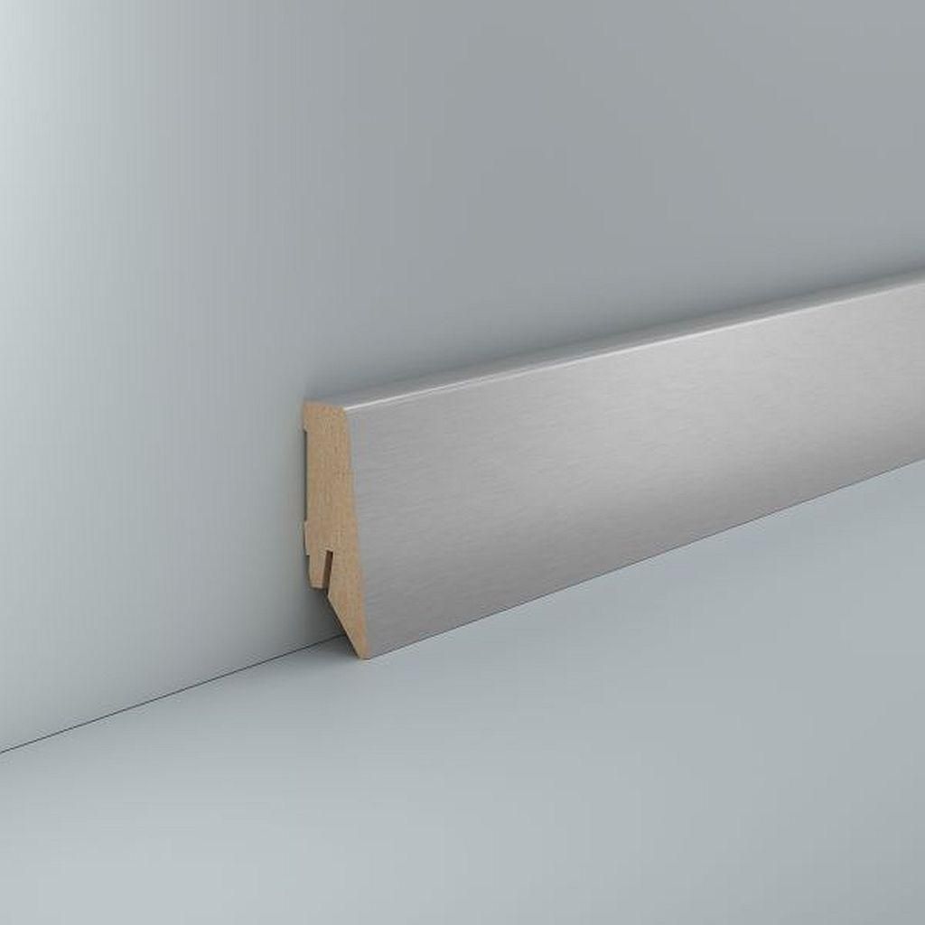 Sockelleiste MDF 18 x 58 mm Metallic Aluminium Nachbildung Fußleiste