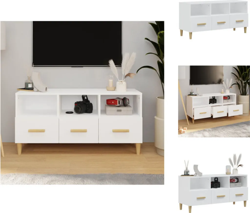 Mobile Porta TV Moderno Bianco 102 cm | vidaXL Design Minimalista
