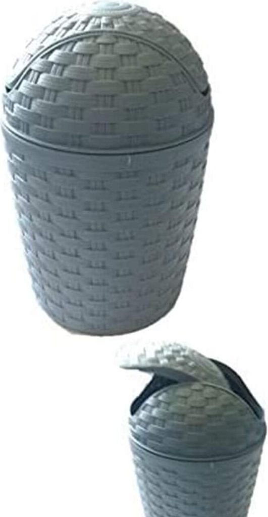 TASSIMO Abfallbehälter,Tischabfallsammler,Tischabfalleimer,Tischeimer,Eimer mit Schwingdeckel,Rattan Design, Badeimer , Universal,