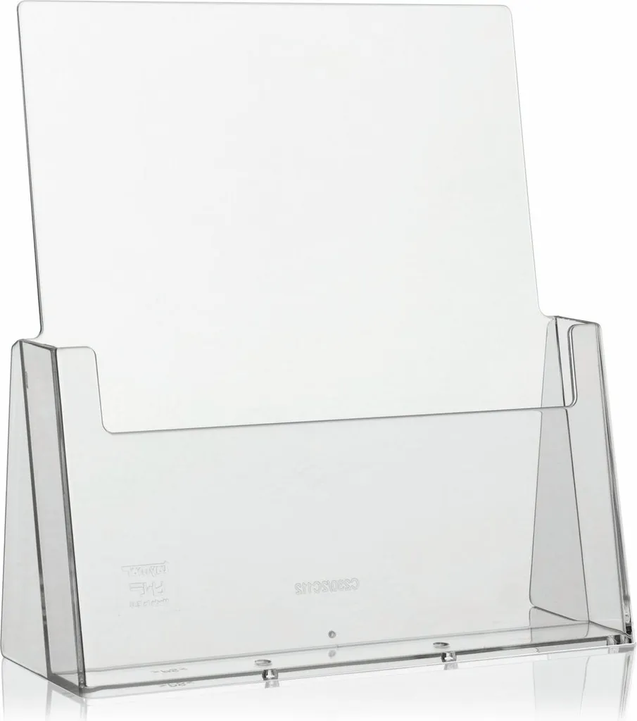 Porte-brochures DIN A4 Transparent Incliné en Acrylique Haute Qualité