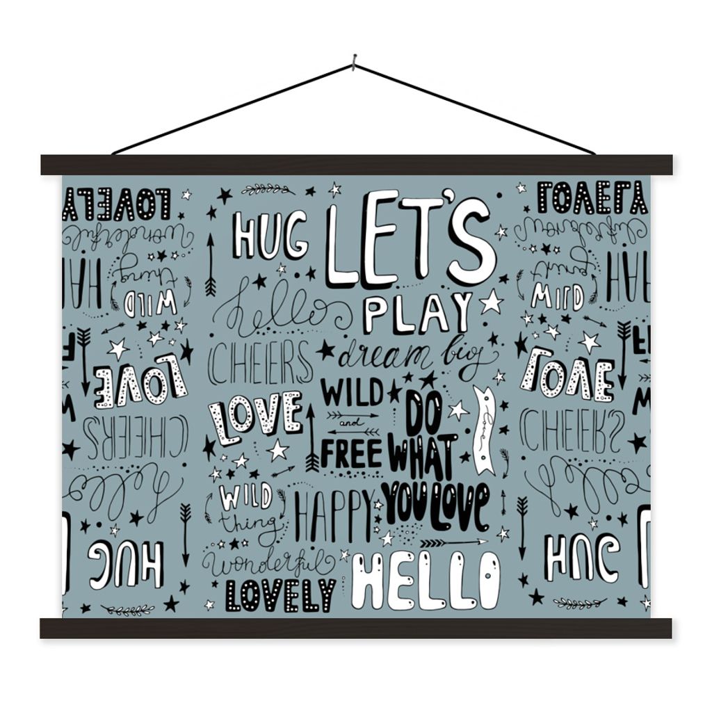 MuchoWow Textilposter Sprichwörter - Baby - Zitate - Wörter - Kinder - Kinder 120x90 cm mit schwarzem Rahmen - Aufhänger für Poster