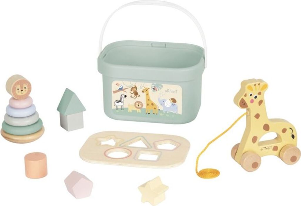 Spielbox ZOO | 4-in-1 Puzzle, Pyramide, Nachziehspielzeug & mehr