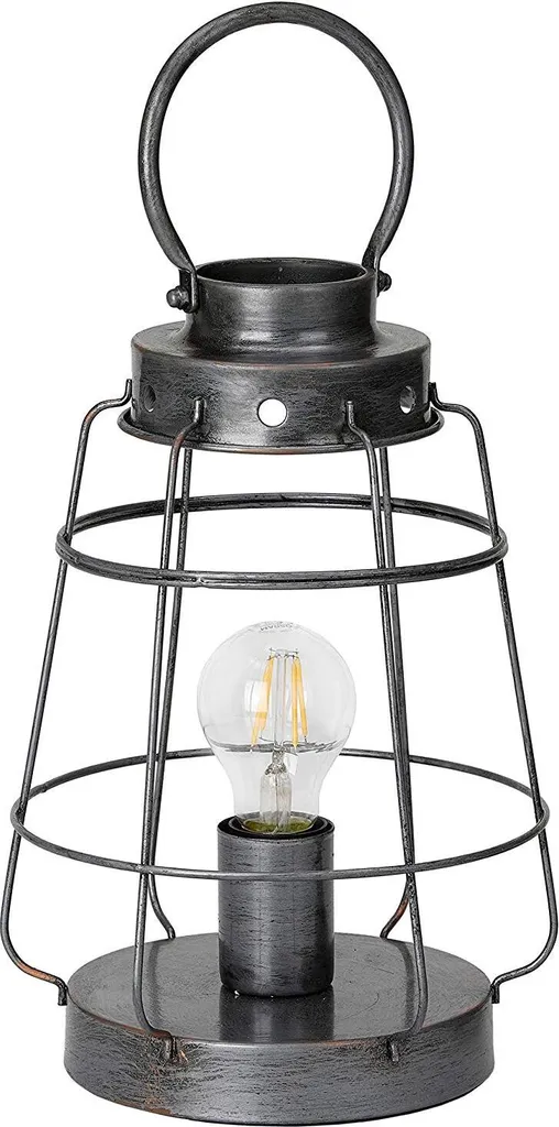 Offerta Lampada Tavolo Vintage BRUBAKER 31cm | Metallo Grigio Silver