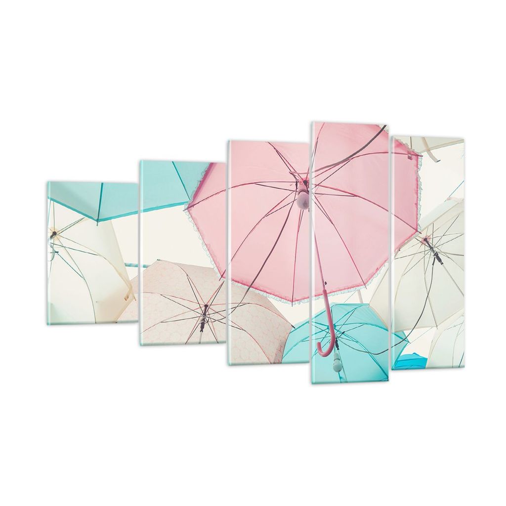 Bilder auf glas - Regenschirme Glühbirne Improvisation - 100x60cm - Glasbilder - Wandbilder - Kunstdruck - Wanddekoration aus Glas - Glas Bilder -...