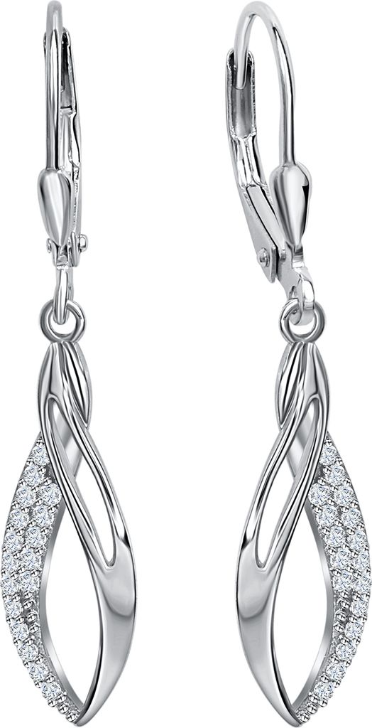 V Ohrhänger 925 Silber CZ weiß Produktbild 