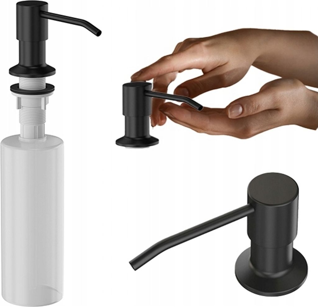 Granitan | Seifenspender SPENDER - 360 ml - Schwarz - Edelstahl - Einfache Montage