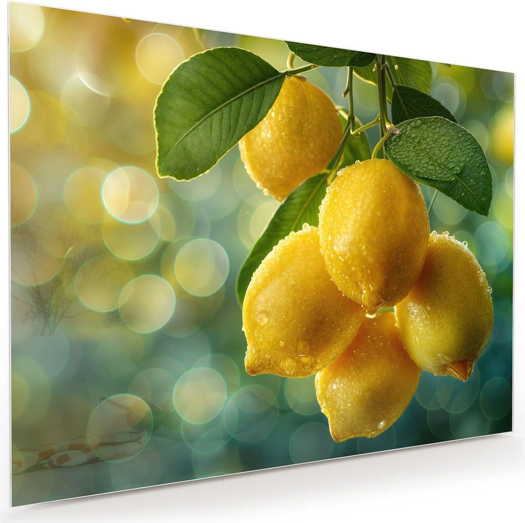Glasbild 120x90cm in XXL für Wohnzimmer, Schlafzimmer Motiv Zitronenbaum