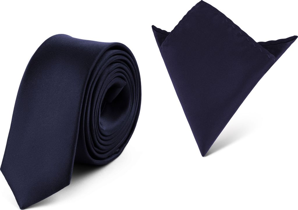 Ladeheid Herren Schmale Krawatte & Einstecktuch Set SP/P (150cmx5cm, 22cmx22cm)