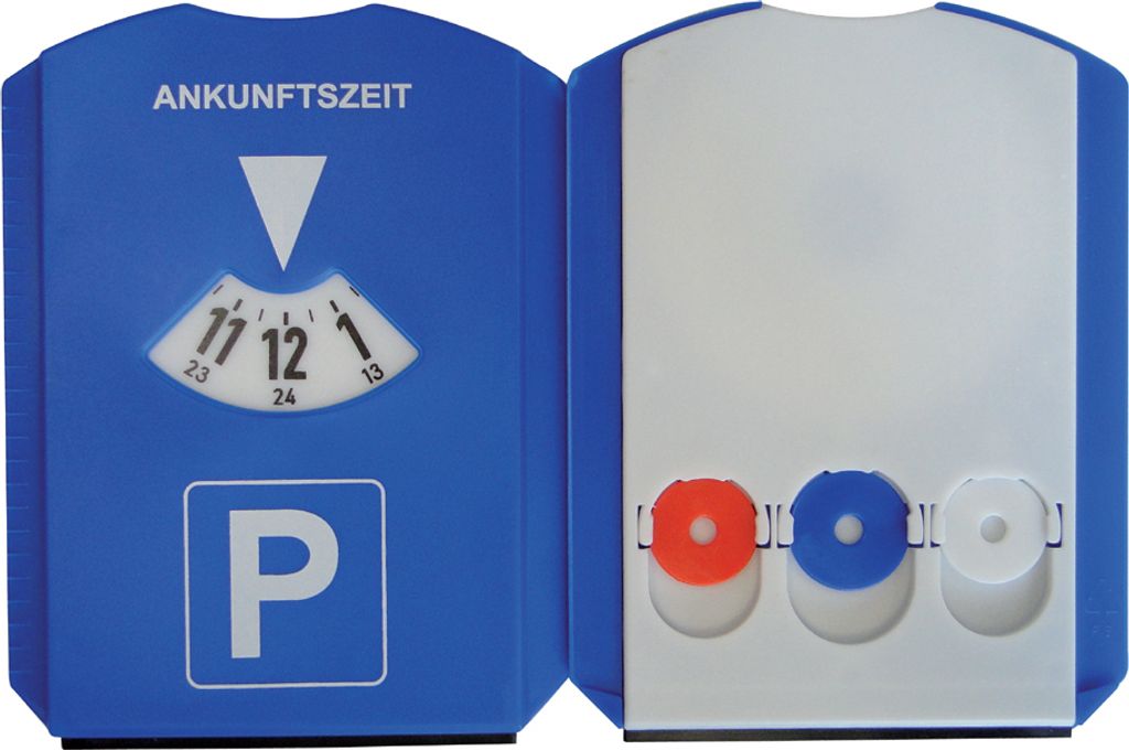 uniTEC Multifunktions Parkscheibe aus Kunststoff blau Produktbild 