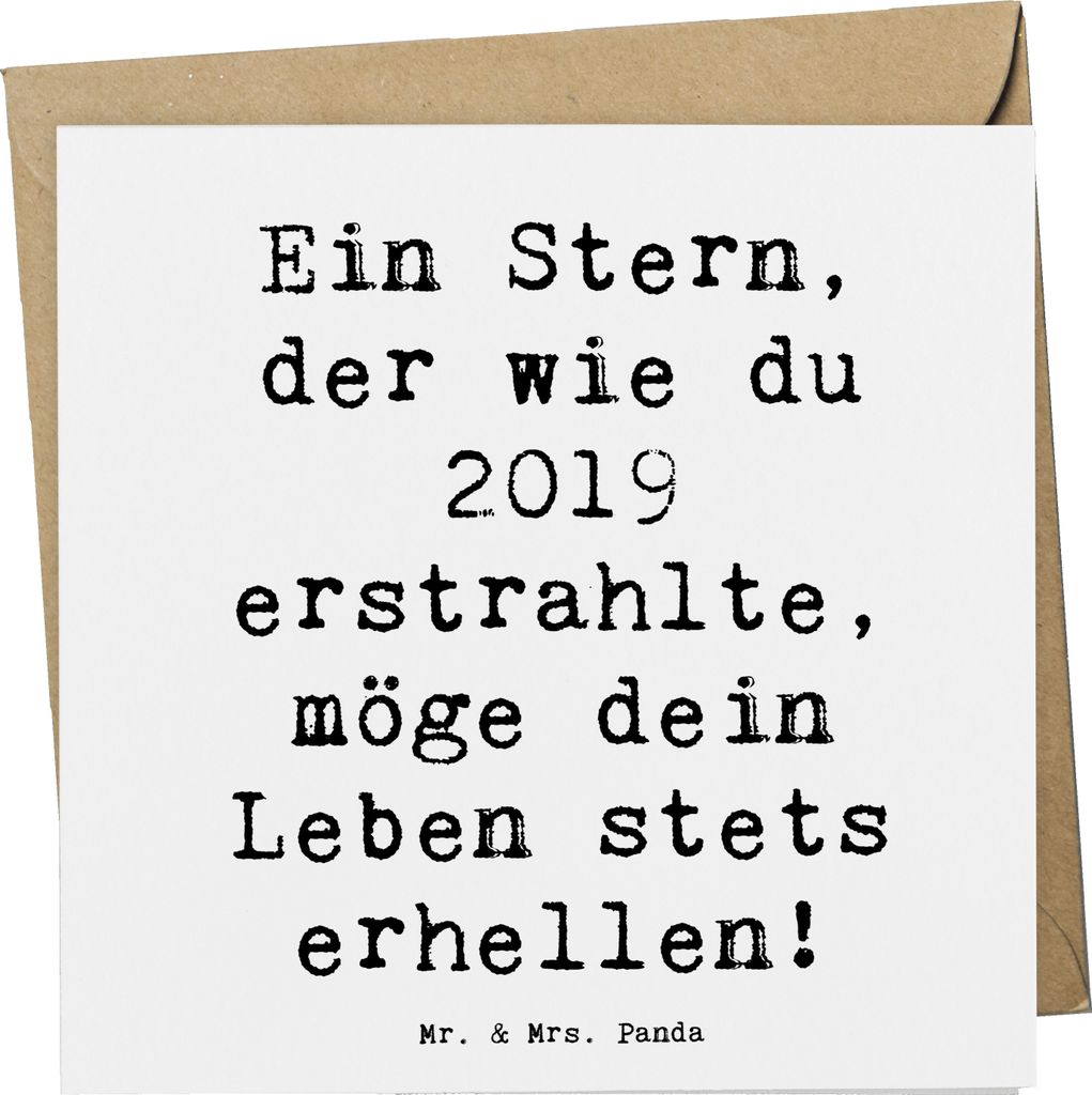 Mr. & Mrs. Panda Klappkarte Spruch 2019 Geburtstag Stern - Weiß - Geschenk, faltkarte, Grußkarte, Happy Birthday, Geburtstagsideen, Geburtstagsge...