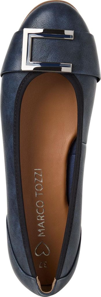 MARCO TOZZI Damen Ballerina elegantes Design mit schöner Spange 2-22111-44, Größe:37 EU, Farbe:Blau