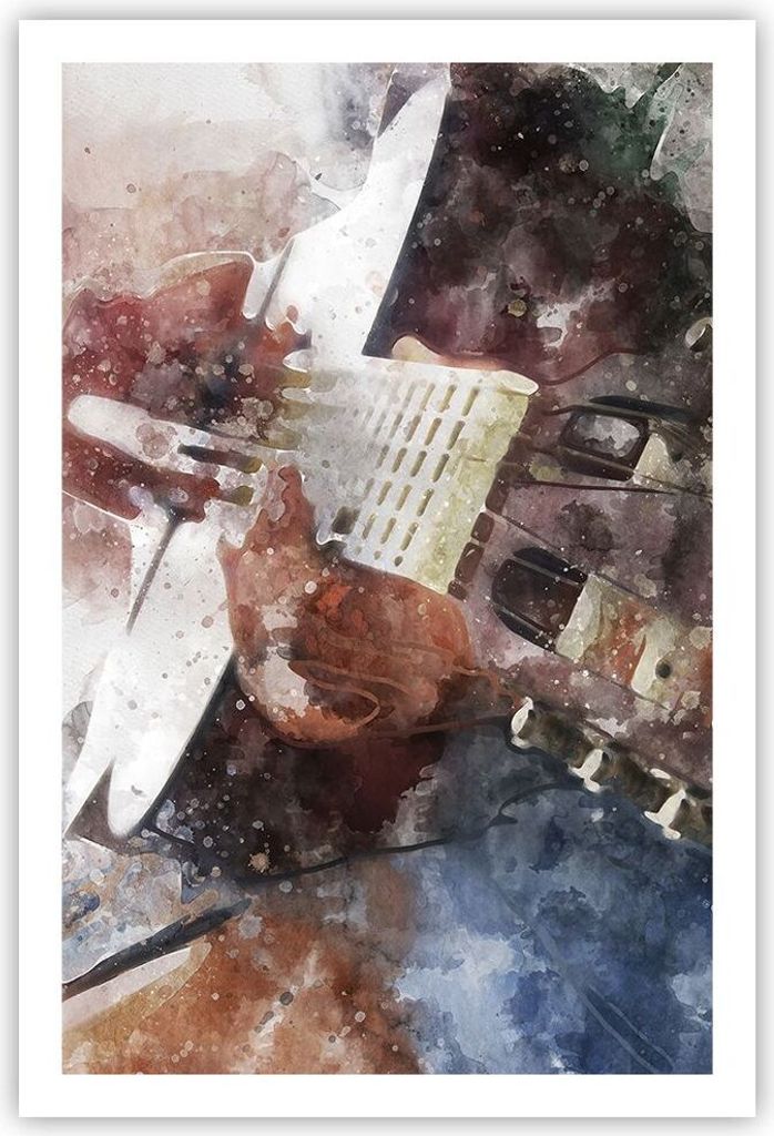 Poster - Poster ohne Rahmen - Gitarre Musik - 61x91,5 cm - Wand Bild - Wanddeko - Wandbilder - Kunstposter - Wandposter - Bilder - Kunstdruck - Wan...