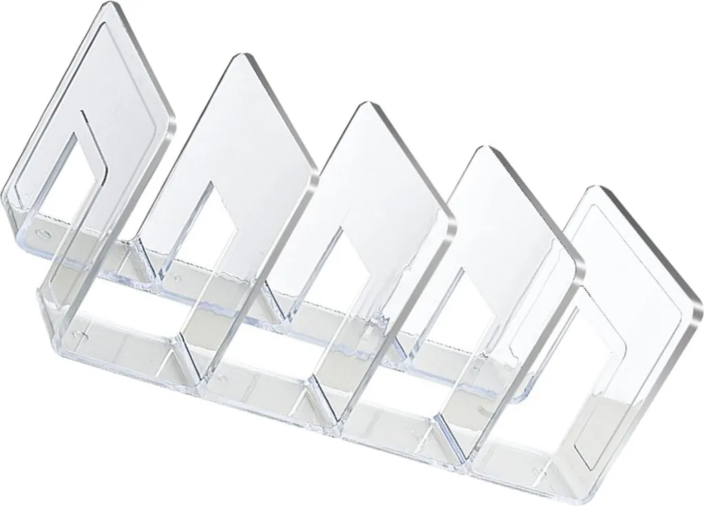 Serre-livres transparent acrylique 4 compartiments support de bureau - 7