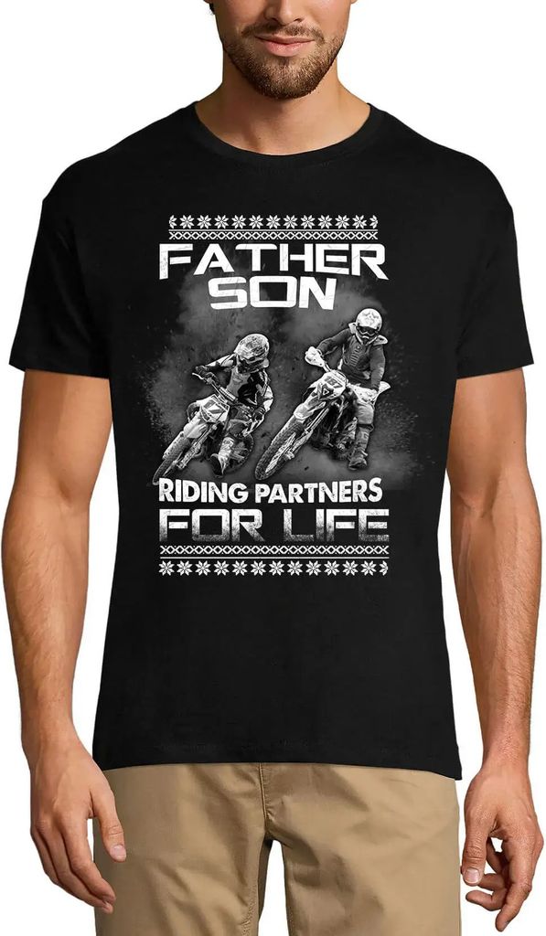 Herren Grafik T-Shirt Reitpartner fürs Leben - Vater Sohn lustiger Biker – Riding Partners For Life - Father Son Funny Biker – Öko-Verantwort...