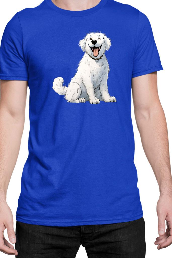 Herren T-Shirt Funny Dogs Breeds Kuvasz Dog Breed, Man L / Blau