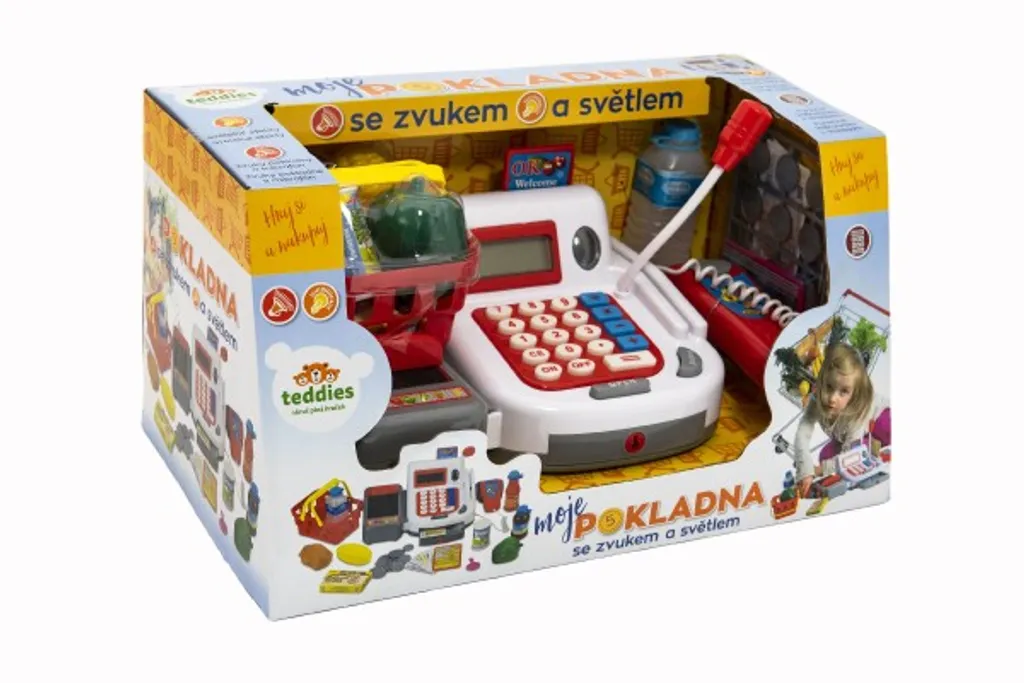 Caisse enregistreuse Teddies 30cm robuste et interactive pour le plaisir - 12