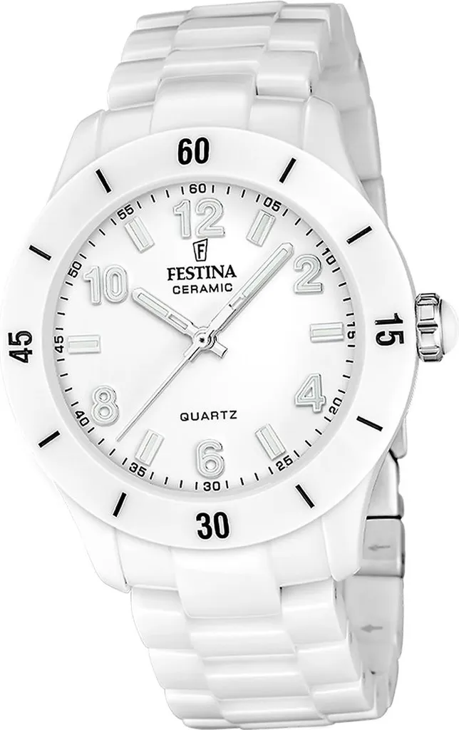 Montre Femme Festina D2UF20720/1 en Céramique Blanche Anti-Rayures