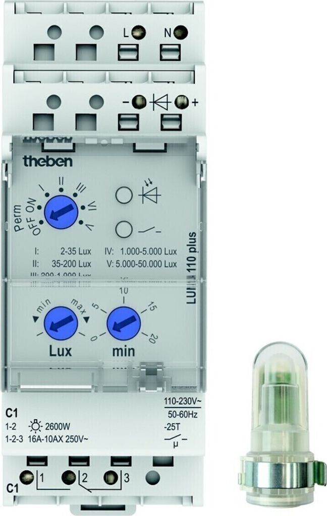 THEBEN Dämmerungsschalter REG 1W 1200s/ein 1200s/aus