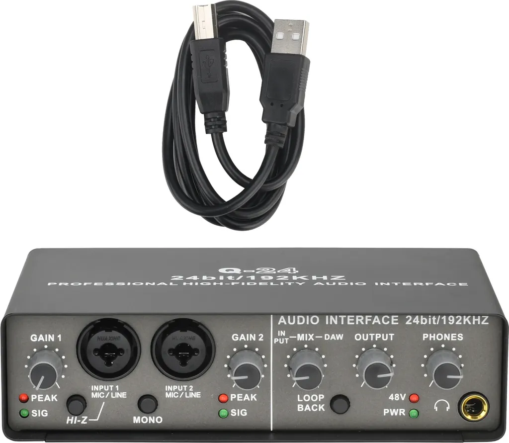 Carte son externe Q24 double entrée USB 24-bit/192KHz haute résolution