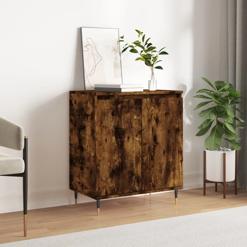 The Living Store credenza rovere fumé 60x35x70 cm materiale legno