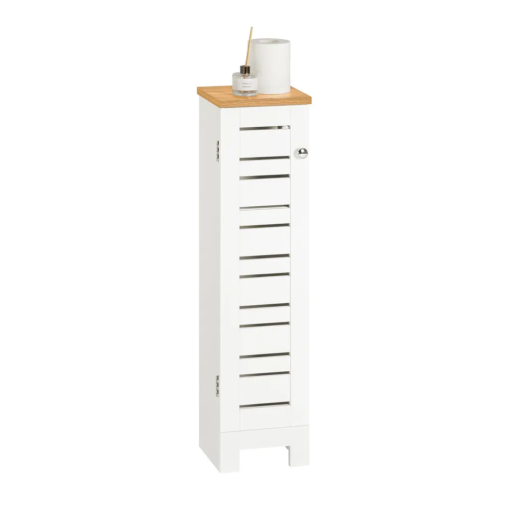 Meuble Rangement Papier Toilette Compact avec Étagère en Bois Naturel