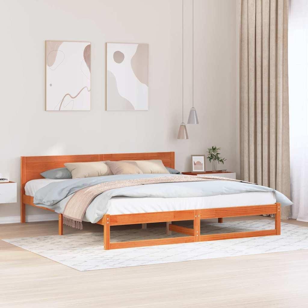 Maison Exclusive - Bettrahmen Wachsbraun 200 x 200 cm Massives Kiefernholz