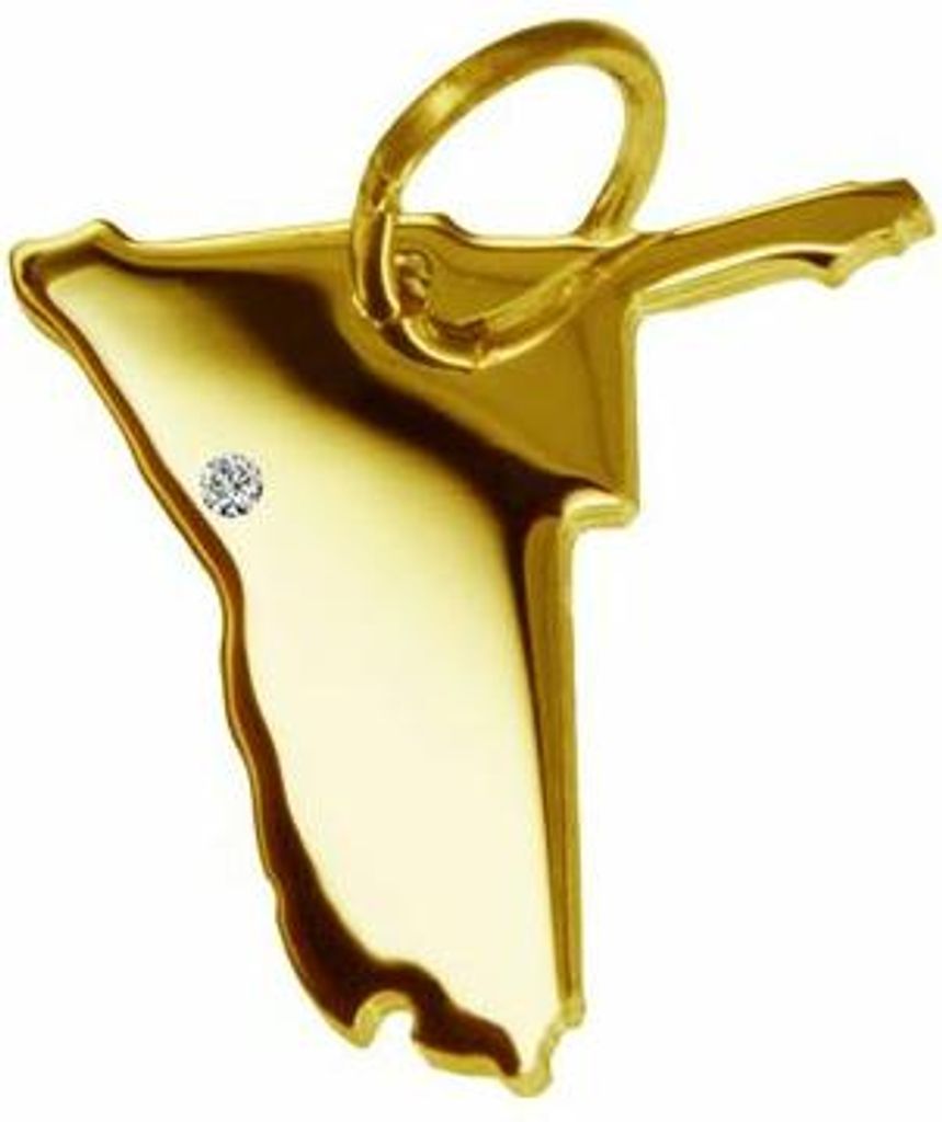 Anhänger Namibia mit Brillant am Wunschort 585 Gelbgold