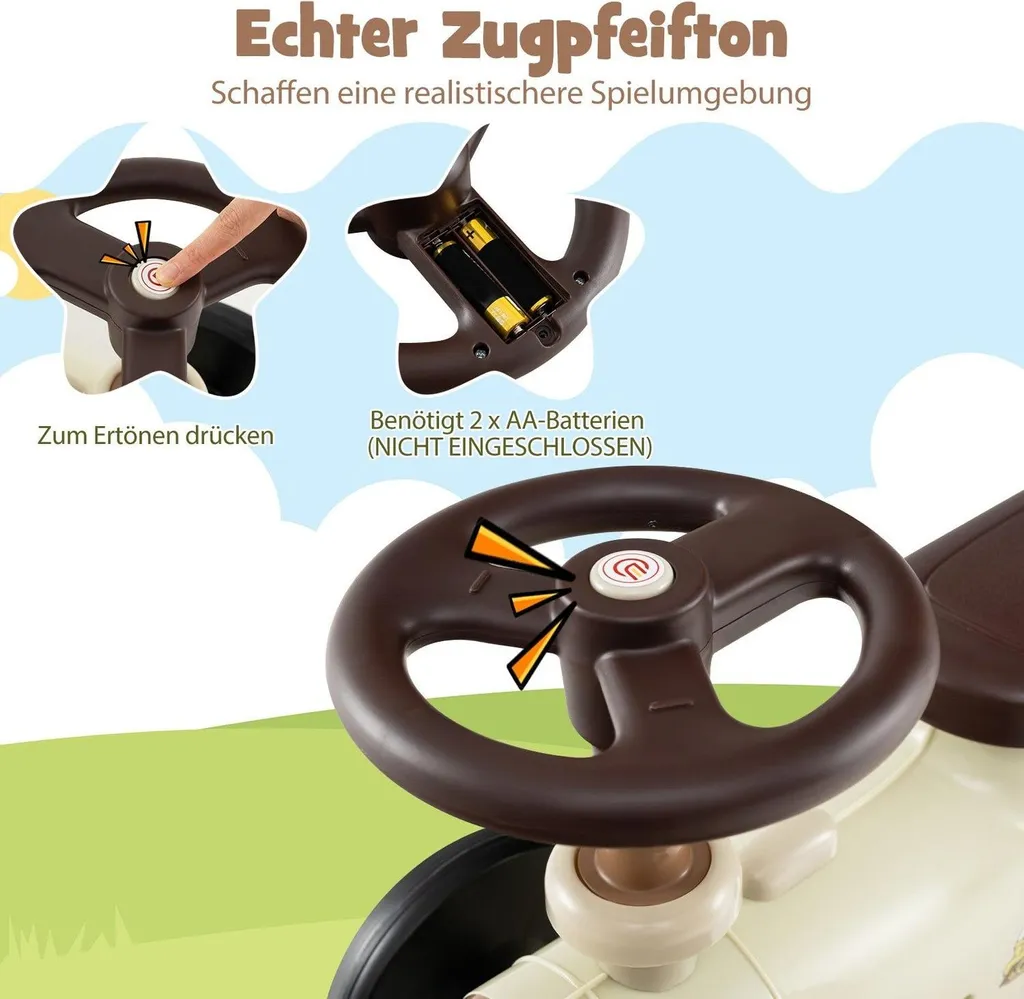 Train à enfourcher avec klaxon et direction sécurisée pour enfant - 5