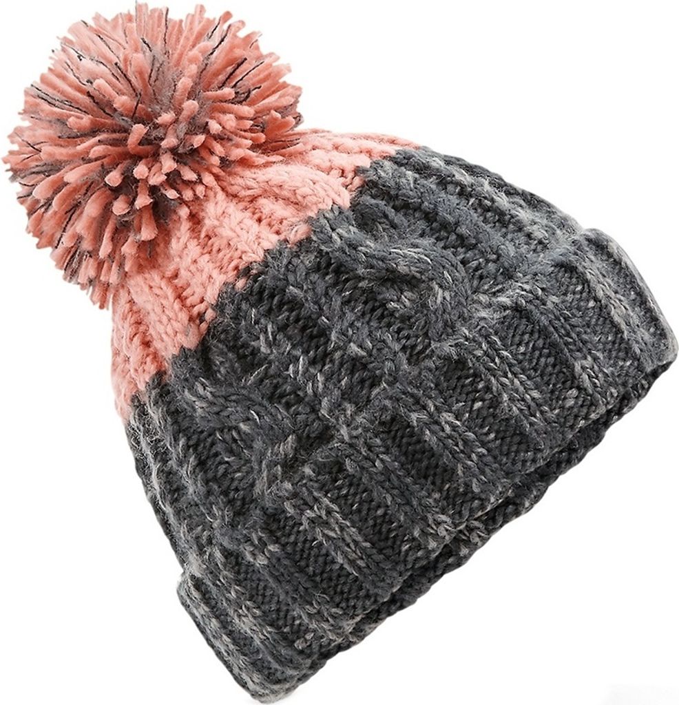 Beechfield Apres Beanie PC3947 (Einheitsgröße) (Graphit/Rosa)