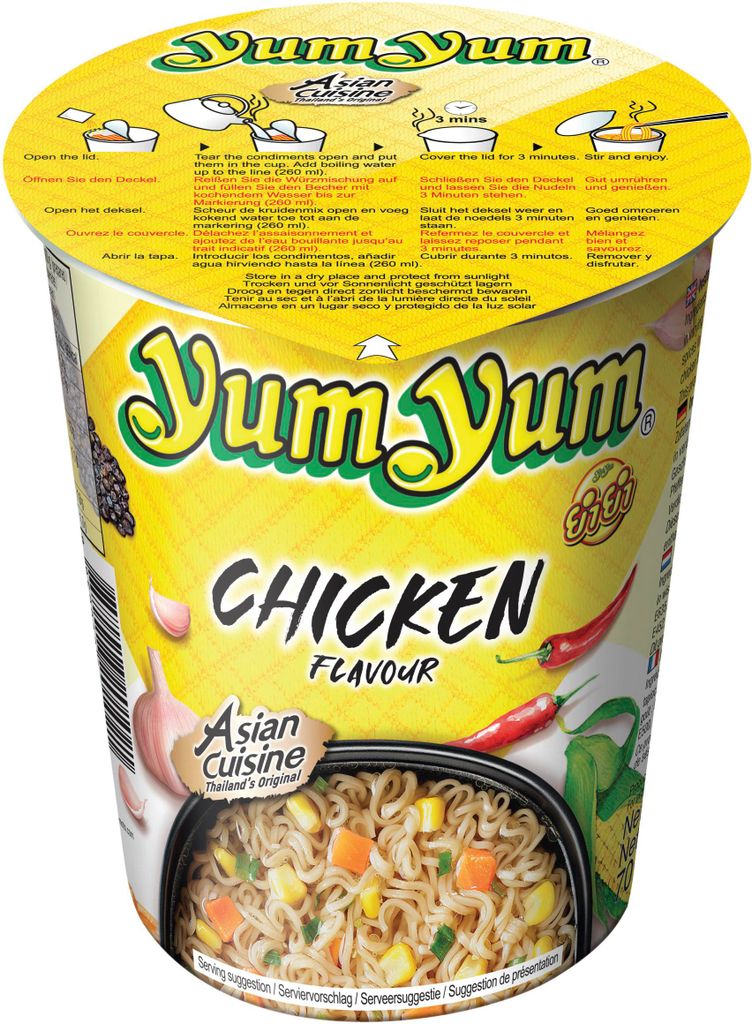 YumYum Instant Noodles Cup Chicken 12 x 70 g (840 g) Produktbild 