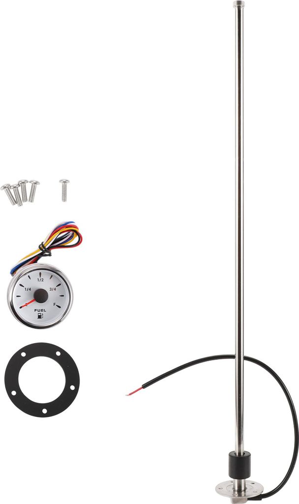 Kraftstoff-Sendeinheit und Messgerätesatz 27,01" Länge Boot Kraftstoff-Sendeinheit Marine Kraftstoff-Sender Einheit Metall Silber Ton Weiß 1 Sat...