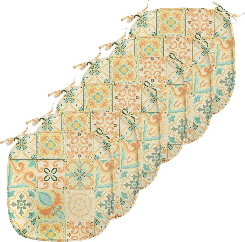 Galette de Chaise Style Rétro Italien Lot de 6 Coussins Décoratifs