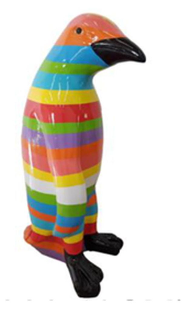 abstrakte pinguin figur figuren statuen moderne bunt bemalt neu 40cm statue Neu