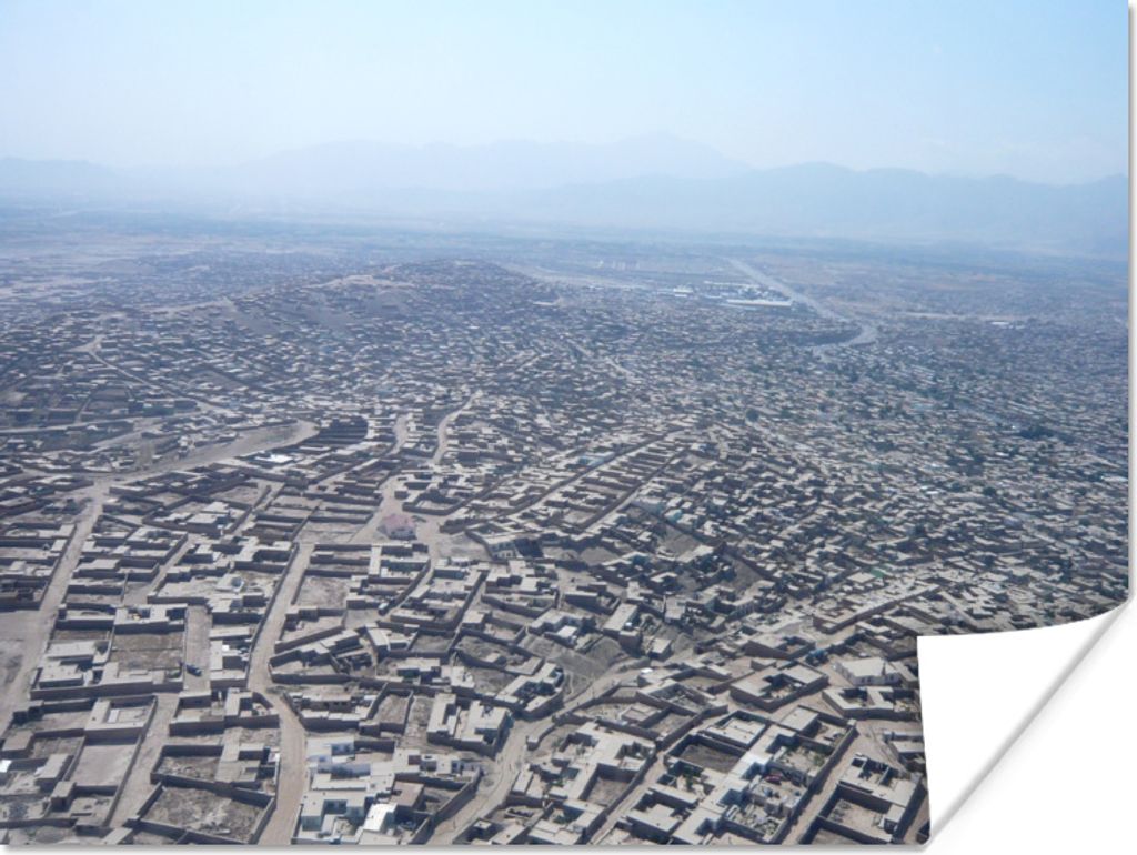 MuchoWow Poster Luftaufnahme der afghanischen Stadt Kabul 160x120 cm - Foto Plakat