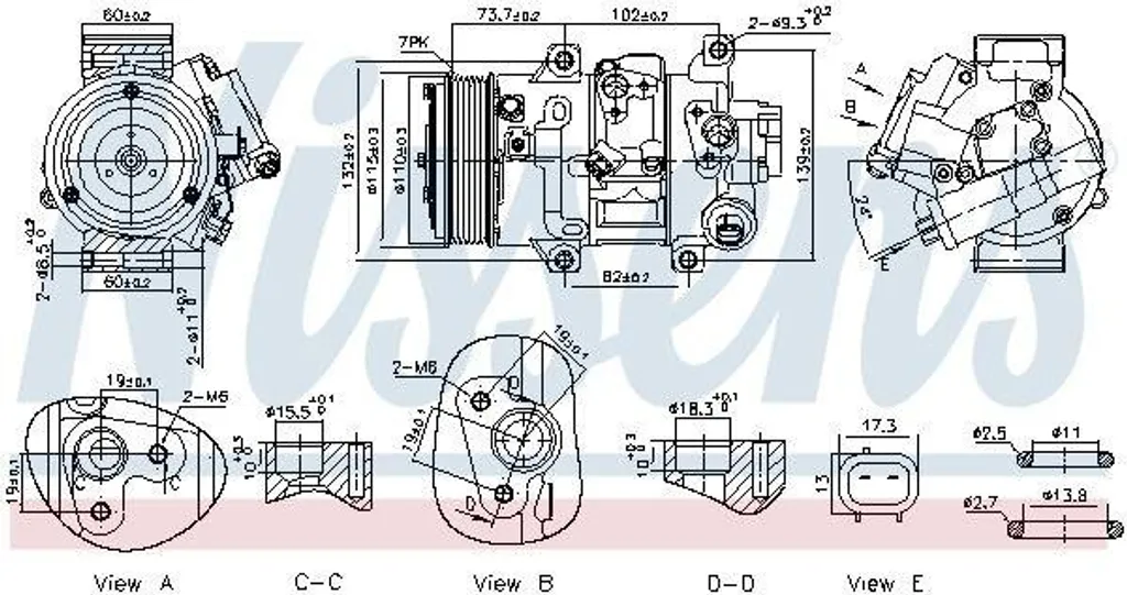 Compresseur clim 6SEU14C compatible TOYOTA Matrix E14 fluide R1234yf