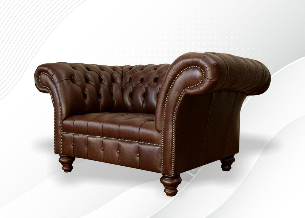 Sessel Chesterfield Polster Relax Stoff Textil Leder Lounge Club Einsitzer Neu