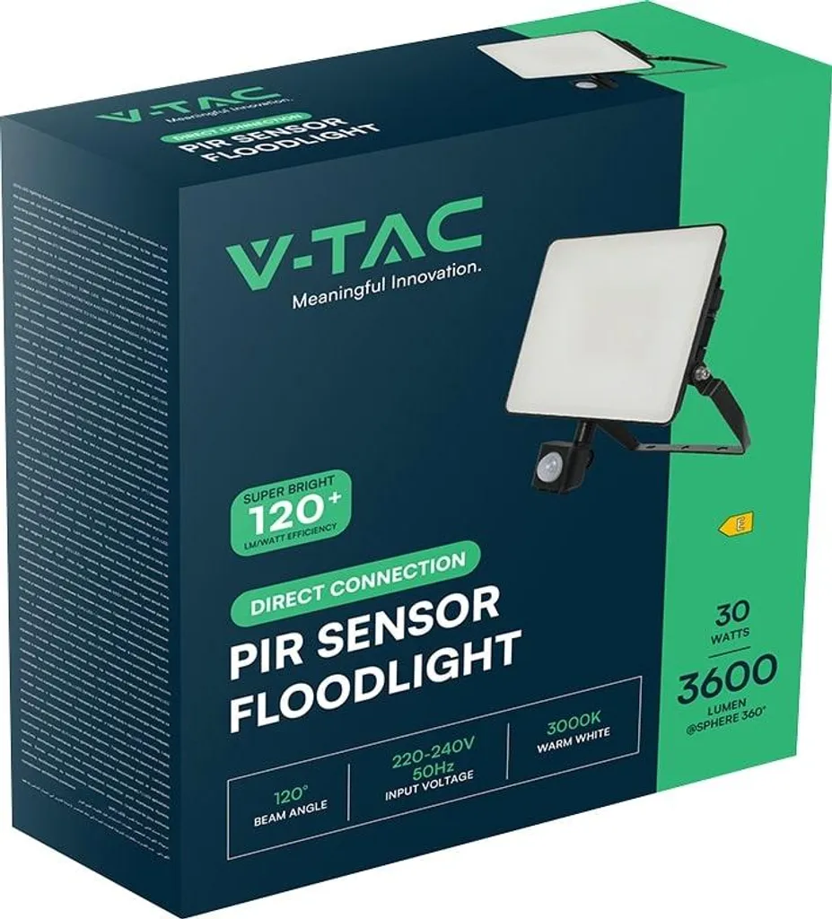 Faretto LED da parete per esterni rilevatore di movimento IP65 3600Lm bianco caldo - 12