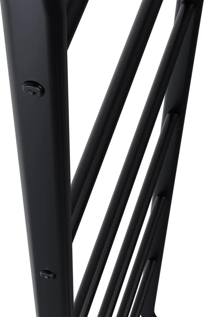Scala Porta Asciugamani Nero in Acciaio Inox - Design Salvaspazio Moderno - 6