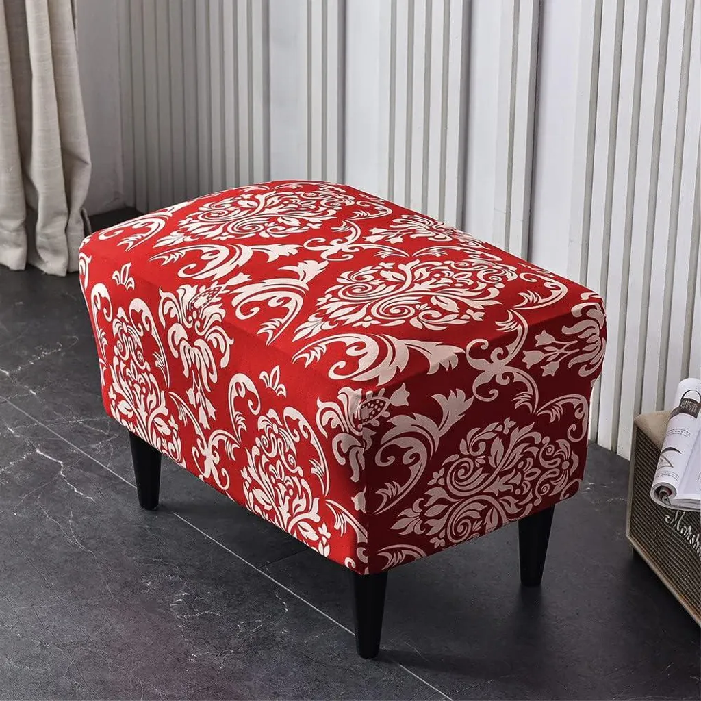 Allecto Premium : Housse Pouf Rectangulaire Baroque Polyester Élasthanne - 2