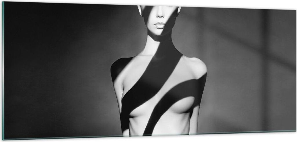 Bilder auf glas - Einteilig - Nackt Frau Fotografie - 100x40cm - Glasbilder - Wandbilder - Bilder - zum Aufhängen bereit - Wanddekoration aus Glas...