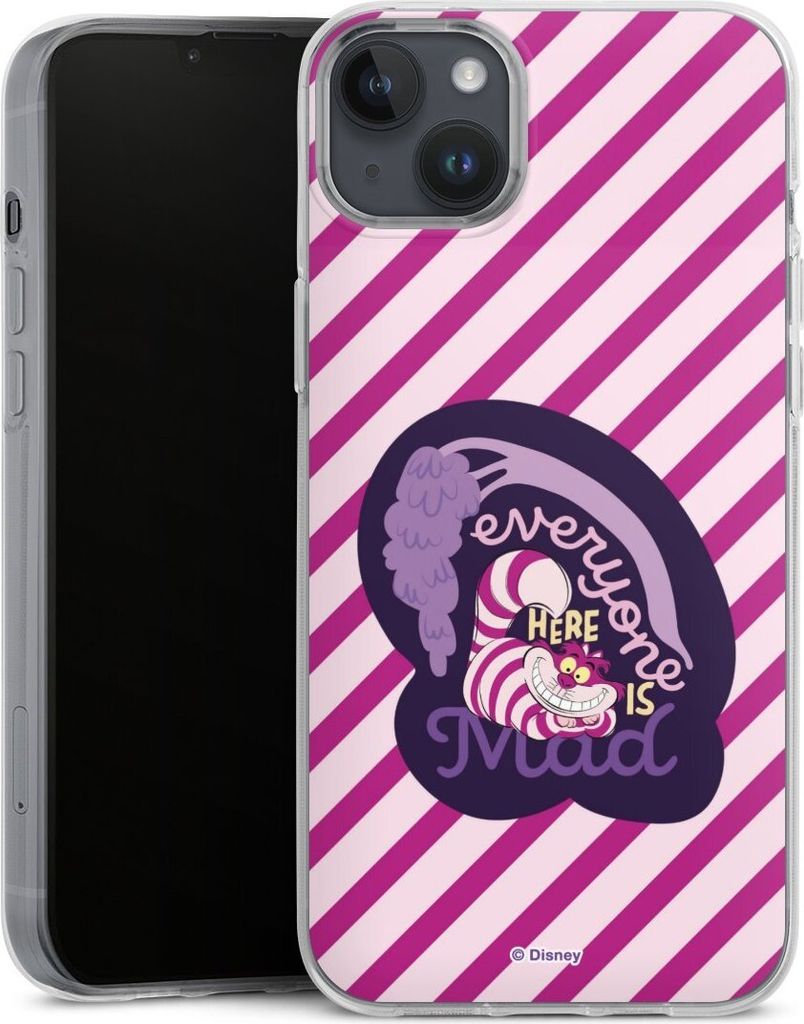 DeinDesign Handyhülle für Apple iPhone 14 Plus Silikon Hülle Case Smartphone Schutzhülle Alice im Wunderland Disney Grinsekatze