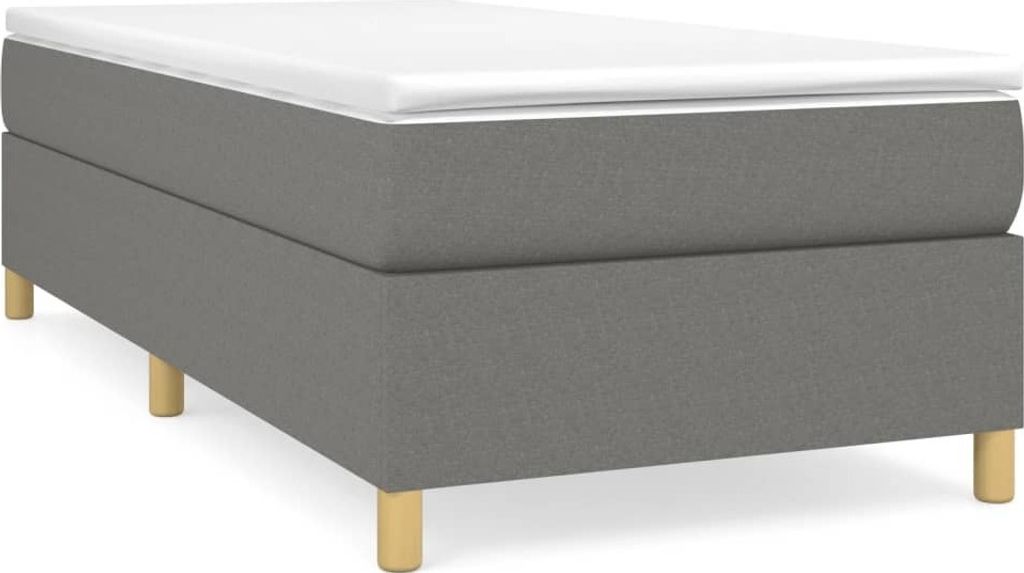 Bettgestell ohne Matratze Dunkelgrau 90x200 cm Stoff